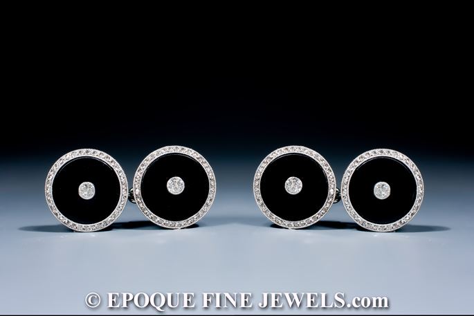 A pair of Art Deco onyx and diamond cufflinks | MasterArt